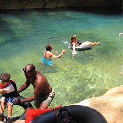 Youngest allowed to participate in our cave tubing tour is 5 years old or 40 inches tall.